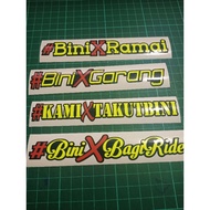 STICKER MOTOR, STIKER TAK TAKUT BINI