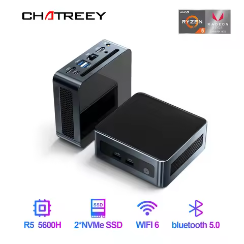 Chatreey mini PC AN2P R5 5625U Gaming Desktop computer NVME SSD WIFI6 2x HD Windows 11 Pro