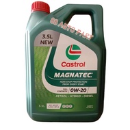 (NEW PACKING) CASTROL Magnatec 0W20 Fully Synthetic Engine Oil (3.5L) Bezza / Axia / Myvi 0W-20