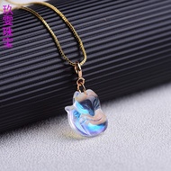 Jiuwen. Liontin Fox Little Moonstone Baru untuk Loket Hadiah Girlfriend Tanabata untuk Hadiah Girlfr