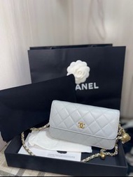 有單Chanel灰藍色金球WOC