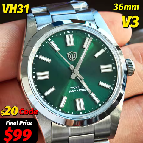 Watchdives WD1016 V3 36Mm VH31 Quartz Watch Man Multicolored K1 Bubble Mirror Sapphire Luminous 100M