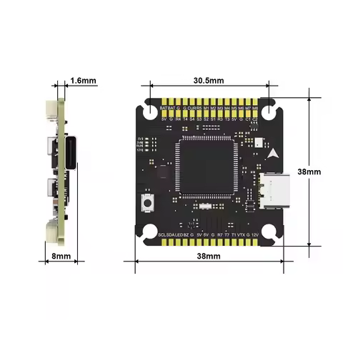 High Performance Argus Pro H743 STACK PRO FC & 80A 8IN1 ESC 32 BIT Input Voltage 4-8S Dual BEC Burst