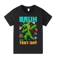 A1418 Kids Boys Girls Minecraft Summer Short Sleeves T-shirt