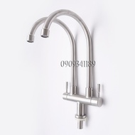 [HCM]Vòi chén đôi inox 304 dành cho bồn rửa chén đôi