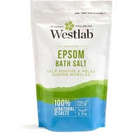 Westlab Reviving Epsom Salt | 1kg Resealable Pouch | Pure and Unscented, Pack of 1