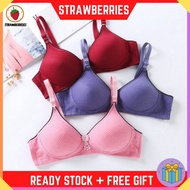 Women Size 32-38 AB Cup Polka Dot Non-Wired Seamless Soft Bra Lingerie Ready Stock Baju Dalam Wanita