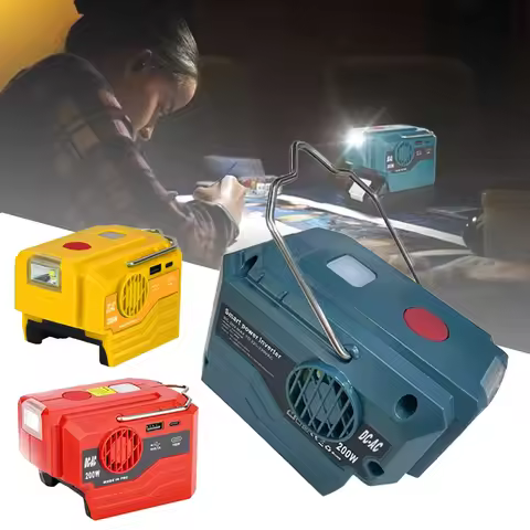 Power Inverter for Makita/Dewalt/Milwaukee/Bosch 18V Battery,DC 18V To AC 120V/220V Portable Power S
