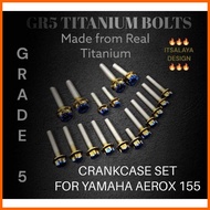 ┻ ↂ ☈ GR5 TITANIUM BOLTS CRANCASE for aerox Itsalaya design