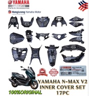 YAMAHA N-MAX V2 INNER COVER SET 17PC B6H-F8400-00 💯 % ORIGINAL YAMAHA BUATAN MALAYSIA 🇲🇾 HITAM MATI