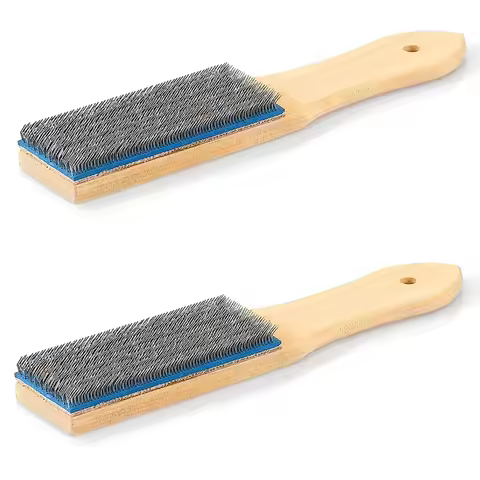 File Card Brush Steel Card File Brush Cleaner Remove Chip Metal Bits Cleaning 8.26 Inch Length, 2 Pi