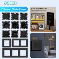 BSEED EU/FR Power Socket TV/ST/CAT6 USBC Wall Sockets Mechanical Light es Modules Matte