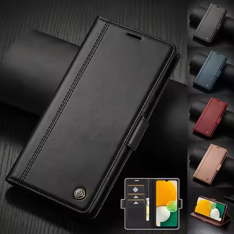 Leather Case for Samsung Galaxy A55 A54 A53 A52S Flip Cover S25 S24 S23 S22 S21 S20 FE Ultra S10 S9 
