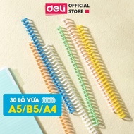 Plastic Shackle for Deli Notebook - A5 B5 A4 30 Holes Hard Plastic Holds 160 Transparent Pages Flash