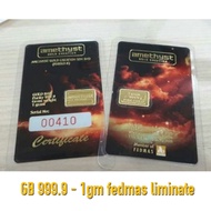 Emas 1g Goldbar Fedmas Goldbar (999.9) AMETHYST 💥READY STOCK 💥  | Gold bar 1 gram 1gram