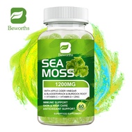 BEWORTHS Organic Sea Moss Gummies วิตามิน Superfood Skin Thyroid & Joints Support Boost Energy for A