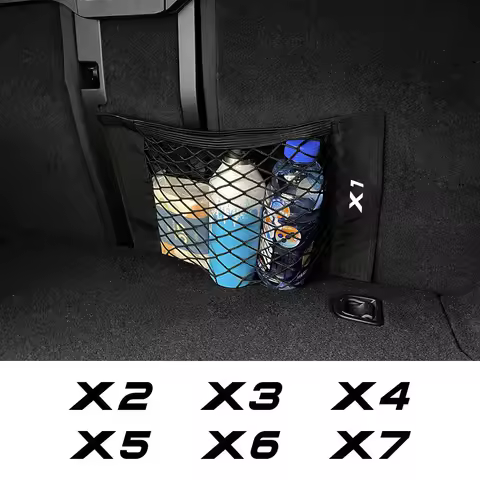 Car Trunk Net Pocket Mesh Bag Accessories For BMW X3 F25 G01 X4 F26 G02 X5 E70 F15 G05 X6 E71 F16 G0