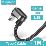 KUULAA 1M Game Cables Type C USB Cable 180 Degree Game Cord for Samsung S10 S9 S8 Mobile Phone Gamin