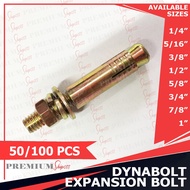 50/100pcs Dyna Bolt 1/4 5/16 3/8 1/2 Dynabolt 1/4 5/16 3/8 1/3 Anchor Expansion Shield Type