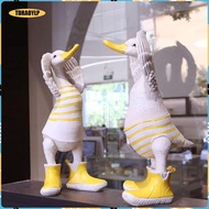 [tdraoylp] Duck Figurine Resin Duck Figurine Creative Cartoon Duck Decor Tabletop Duck Sculpture Res
