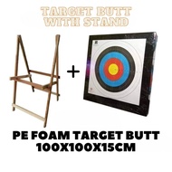 ALB ARCHERY Pe Foam Target Butt 100x100x15cm And Wooden TARGET STAND