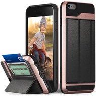 (Iphone 6S cover rose gold) iPhone 6S Plus Case - Vein [vCommute] Slim Hyrbid Card Holder Leather Case with Stand for