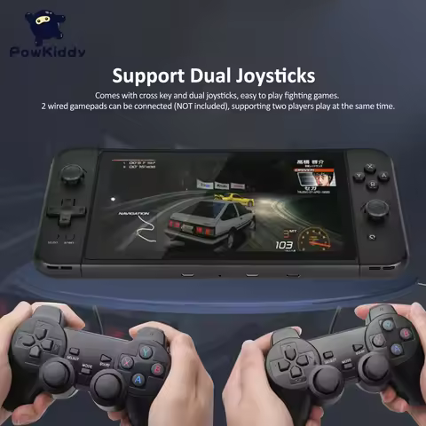 2025 POWKIDDY X70 Handheld Game console 7 inch HD Screen Retro Game Cheap Children's Gifts Support T