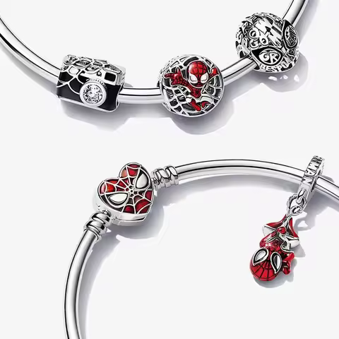 2025 Christmas Collection New Marvel Charm Beads, Marvel Iron Man Helmet Pendant, Spider Man Bracele