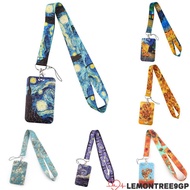 LEMONTREE9GP Art Lanyard Fashion Neck Straps Van Gogh Charm ID Credit Card Cover