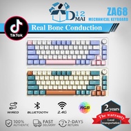 ZA68 RGB 60% Hot Swappable Mechanical Keyboard wireless 3 Mode Linear Switch Customized Gaming BT gaming keyboard win mac with 2.4GHz USB Bluetooth
