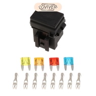 [LOVIVER] Automotive Marine RV Boat Fuse Relay Holder 4-Slot Relay Box 1 Relay 4 Fuses