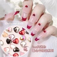 Ready Stock💖10PC Fingertip Love Nail Drill/Girl Heart Mini DIY Nail Crystal Drill网红美甲指尖爱心钻平底桃心3*3.5闪