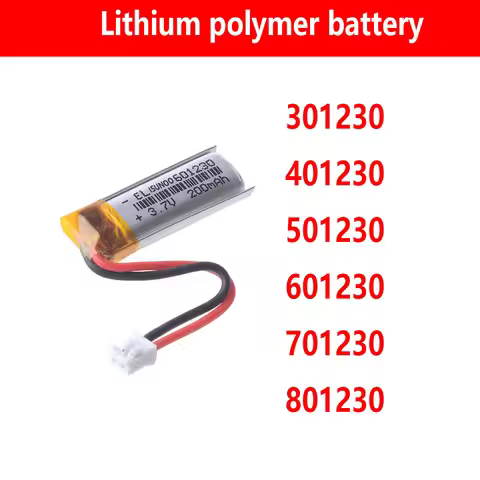 601230 3.7V 200mAh 301230 401230 501230 701230 801230 Rechargeable Lithium Polymer Battery Lipo Batt
