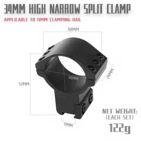 Hunting 34mm Weaver Rifle Scope Rings High Profile Sight Mounts for 11mm Dovetail Rails -2 Pieces On