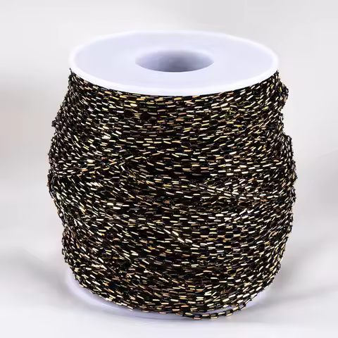 2M 1M 0.5M 1.9mm Slim Frame Copper Chain Enamel Black link Chain Bracelets Necklace Glasses Decorati