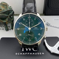 Iwc/portuguese Portuguese Meter Green Plate IW371615New Style Back Transparent Casual