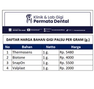 Bahan Gigi Palsu Harga Per Gram Valplast Biotone Thermosens