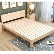 [kline]Pinewood Bed Frame / New Queen Size Bedframe / Parcel Solid Wood 1.8 m Pine Double 1.5m Single 1.2m Simple Tatami 1m Bed Frame