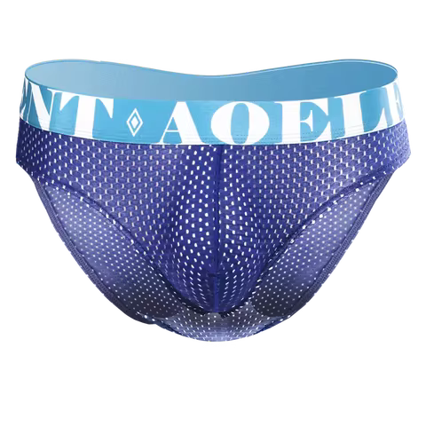 5PCS Summer men's underwear, thin ice silk ice-like briefs, mid-waist mesh breathable shorts, sporty