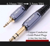 ［實體商店］3.5mm to 6.35mm Stereo Cable, 3.5mm TRS to 6.35mm TRS  (6.3mm轉3.5mm, 6.5mm轉3.5mm)