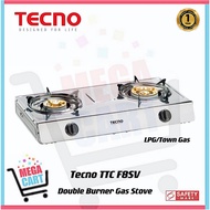 Tecno Double Burner Tabletop Gas Stove with Safety Valve TTCF8SV | TTC F8SV (1 Year Warranty)