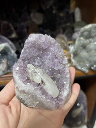 紫水晶簇帶方解石