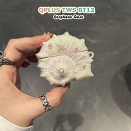 【imamura】For QPLUS TWS BT12 Casing Case Soft Silicone Earphone Case Solid Colour Seashell NO.2
