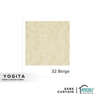 KKBS CURTAIN Yogita Sheer Curtain Fabric Cut by Meter - Beige (126")