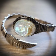 巴基斯坦黃金油膽閃靈鑽蛋面手鐲手鏈Herkimer Diamond Qua Bracelets