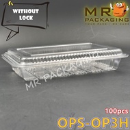 OPS - OP3H GO-3H BENXON Plastic Tray [ 100pcs± ] Bakery Disposable Plastic Clear Food Box Bekas Maka