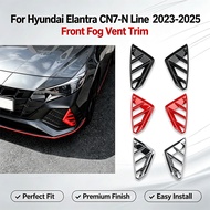 Red Front Fog Light Lamp Decoration Cover Trim For Hyundai Elantra CN7-N Line 2023-2025 LHD/RHD