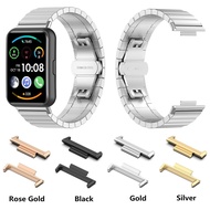 【CW】 2pcs 24mm Metal Connector 304 Stainless Steel Watch Band Adaptor No Spring Bars Quick Release for Huawei Watch Fit 2
