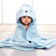 1pc Unisex Polyester Fabric Hooded Coral Fleece Soft & Quick Dry Bathrobes, Baby Blanket, Suitable F