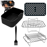 6 Pieces Dual Basket Air Fryer Accessories Air Fryer Accessories Set for Ninja Foodi AF300UK AF400UK